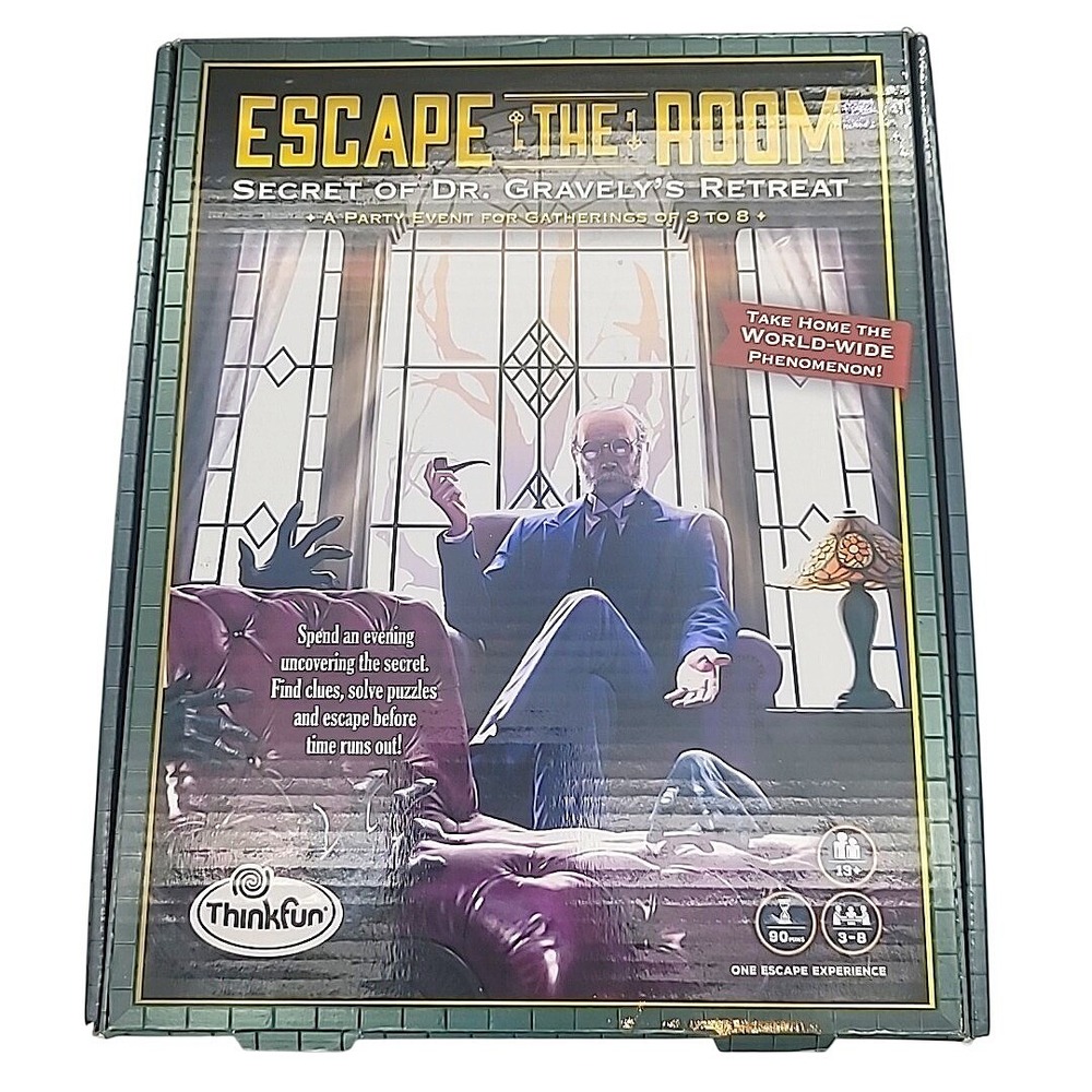 ThinkFun Escape the Room‎ Secret of Dr. Gravely's Retreat Game OPEN BOX